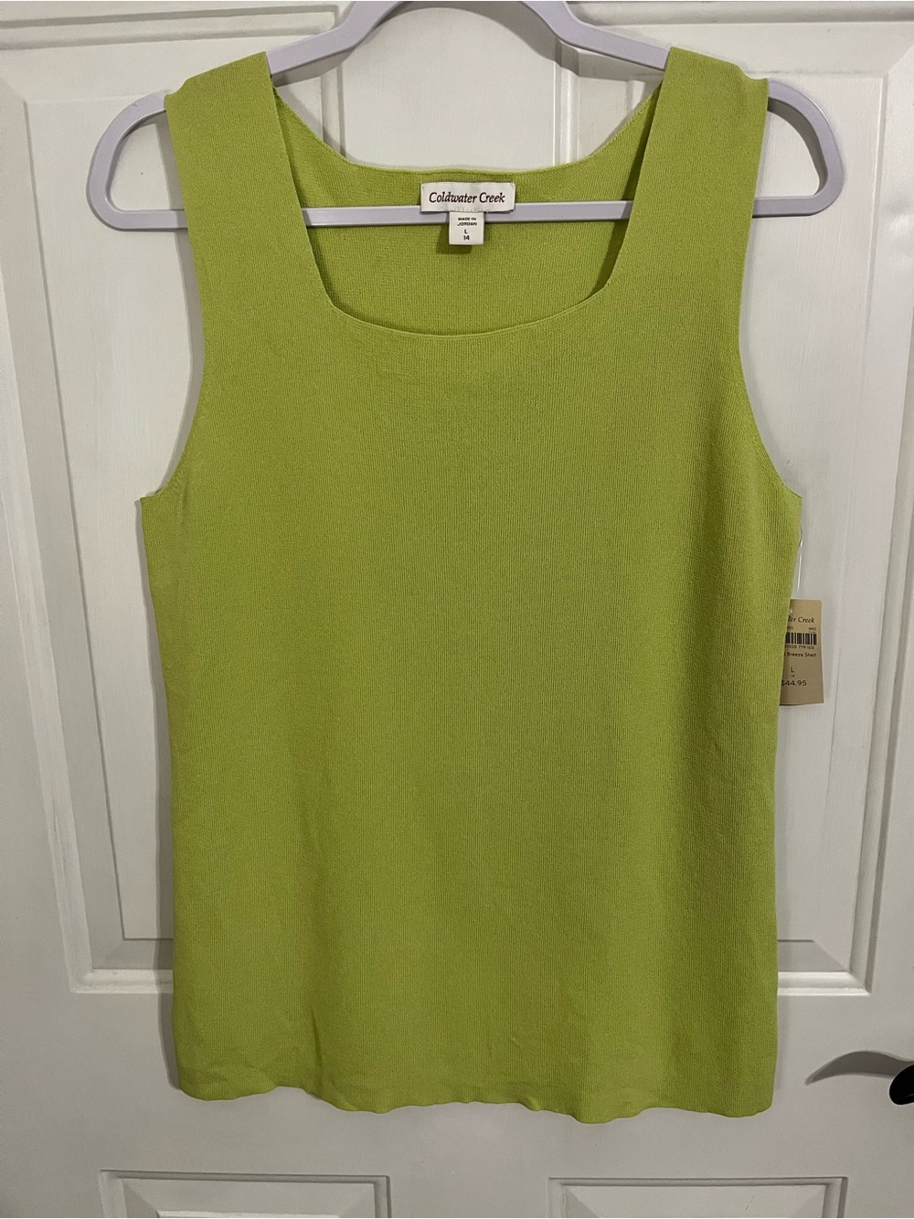 Coldwater Creek Bright Lime Green Scoop Neck Tank